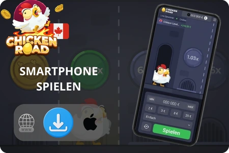 Chicken Road Mobiles Spielinterface mit Küken